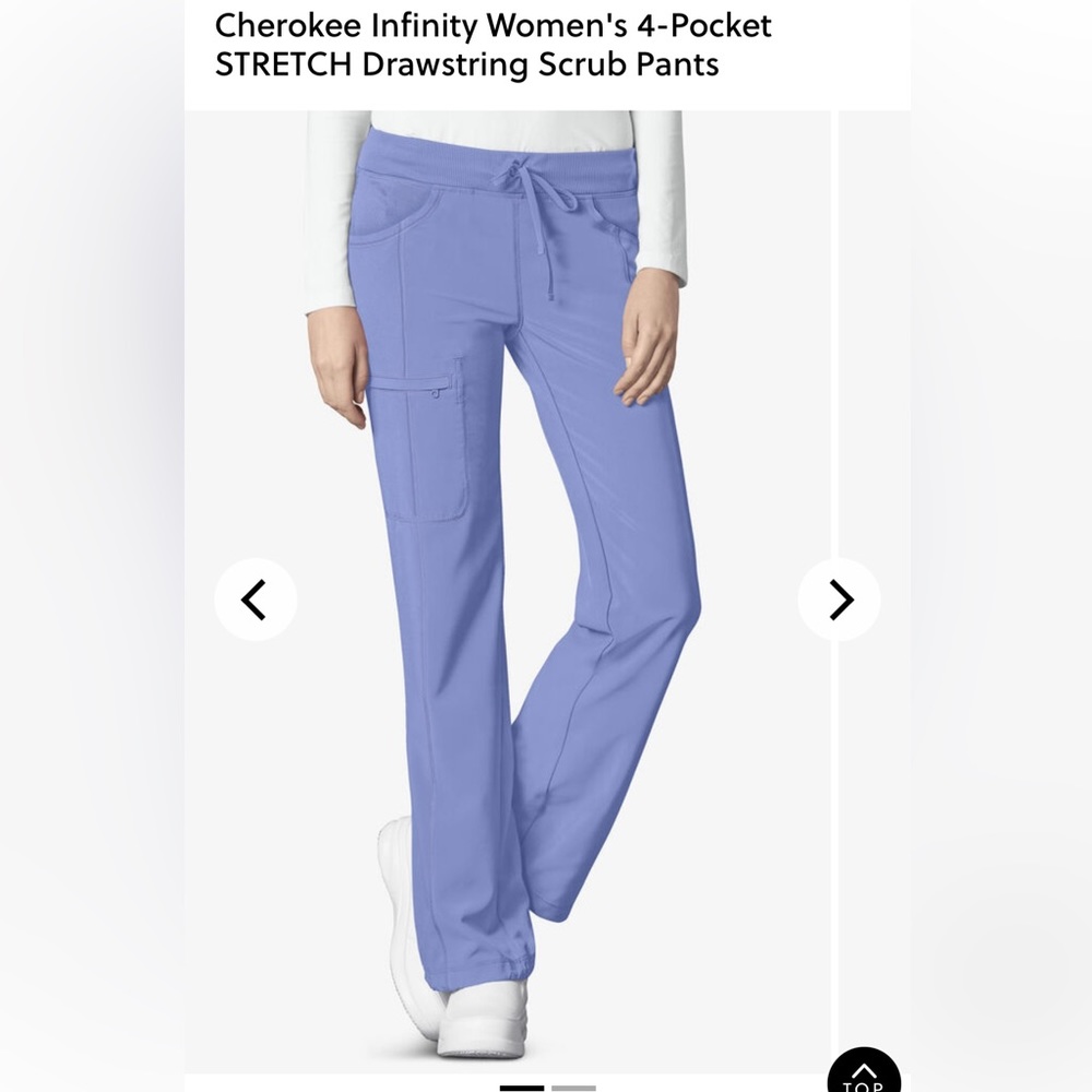 Cherokee Infinity Women's 4-Pocket STRETCH Drawstring Scrub Pants